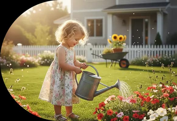 Child at age 5 playing