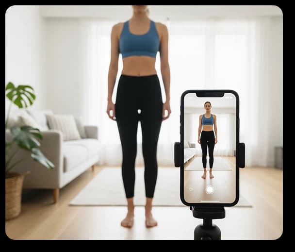 woman recording herself